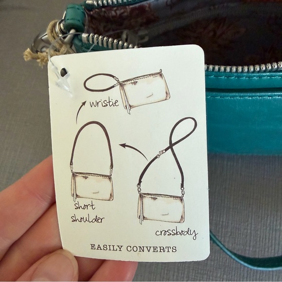 NWT HOBO Cadence GENUINE Leather BLUEGRASS Crossbody Bag - Picture 9 of 13